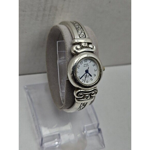 Anne Klein Sterling Bracelet Watch Swiss Quartz White Dial Womens New Battery main image 9